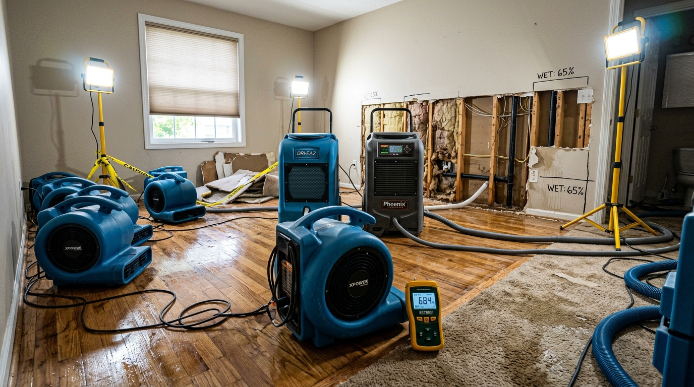 Water extraction equipment used in an indoor room